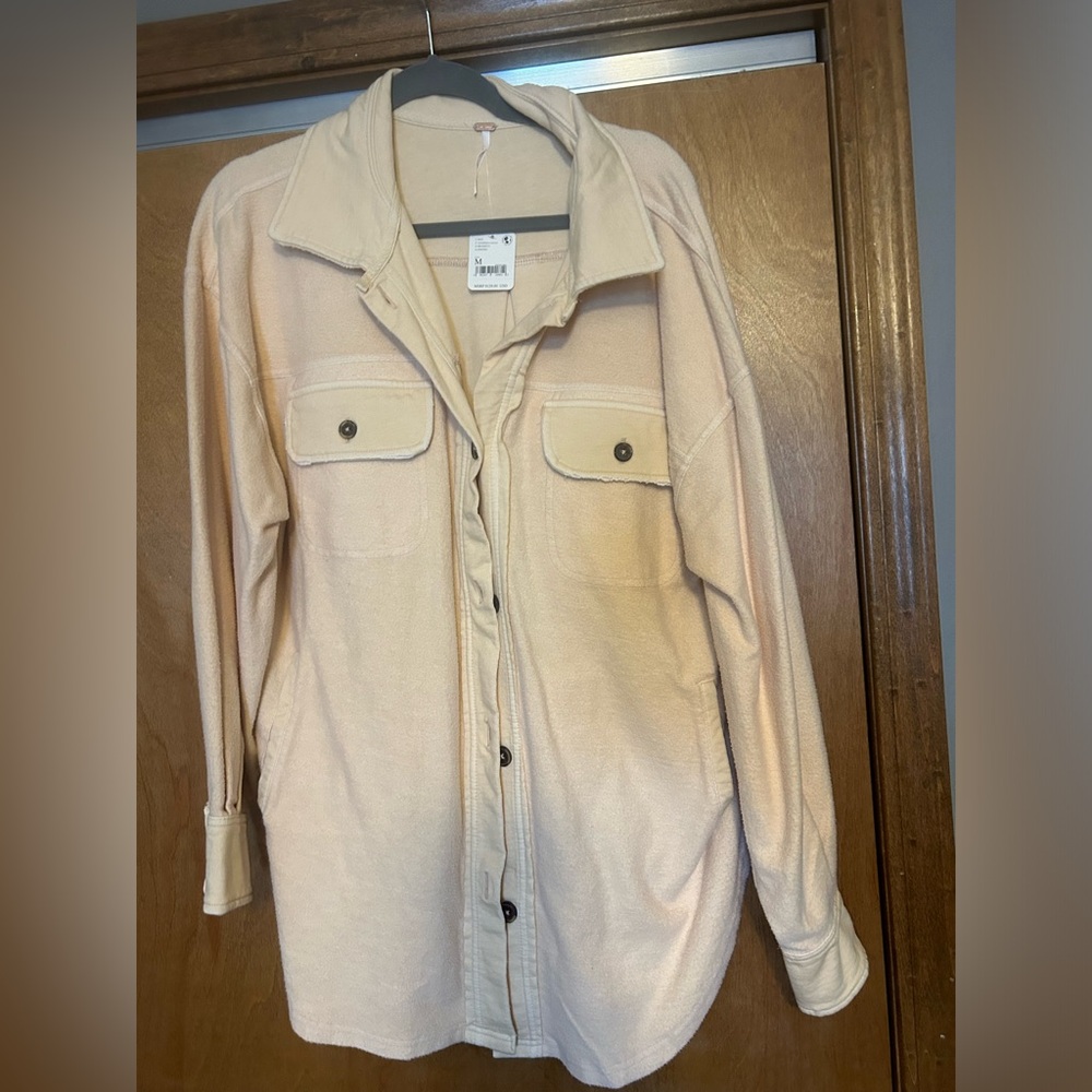 Free People Pale Pink/Cream Shacket